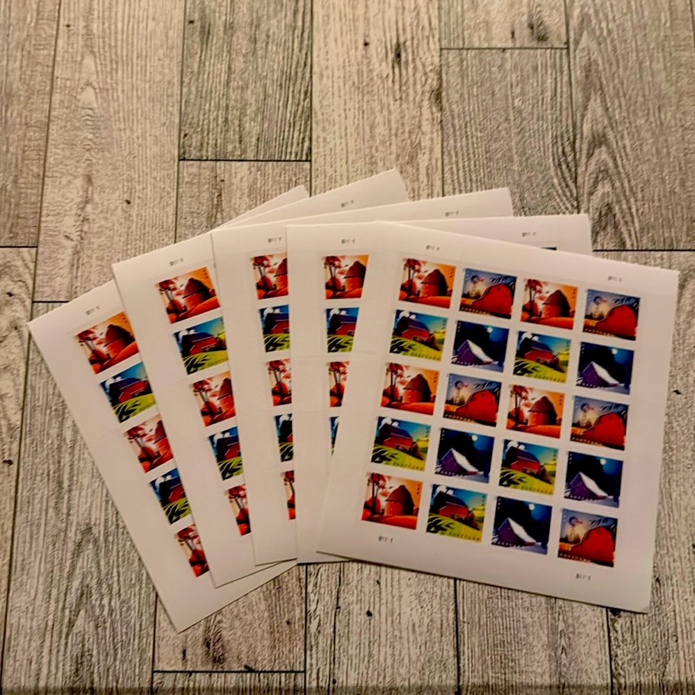First-Class Postage Barn Postcard Stamps 100pcs/Pack